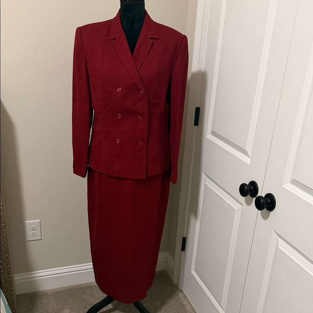 Morgan Miller Deep Red Blazer and Skirt Set